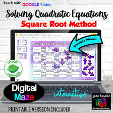 Solving Quadratic Equations Square Root