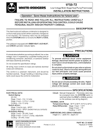 Single stage compressor heat pump system —. White Rodgers 1f58 72 Installation Instructions Manual Pdf Download Manualslib