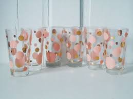 Gold Polka Dot Drinking Glasses