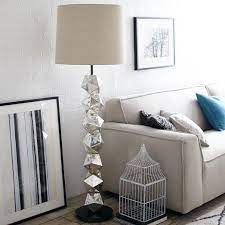 Stacked Polyhedron Mercury Glass Floor Lamp