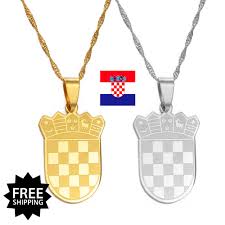 croatia coat of arms shape necklace