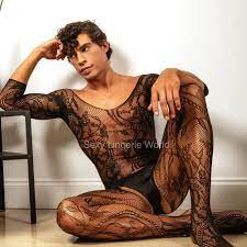 Men Lace Fishnet Body stockings Bodysuit Sexy Crossdresser Gay Underwear  Costume | eBay