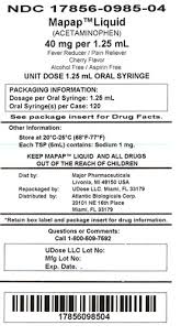 Childrens Mapap Acetaminophen Liquid Atlantic Biologicals