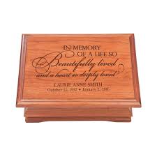 personalized wooden memorial jewelry box organizer 11 5x8 25 in memory of a life