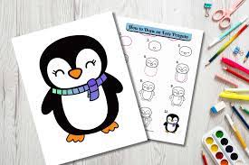 easy to draw penguin step by step drawing
