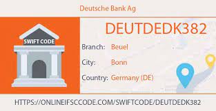 The bic codes are registered by s.w.i.f.t. Deutsche Bank Ag Beuel Branch Swift Code Of Bonn