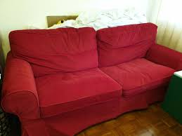ikea sofa bed in striking red