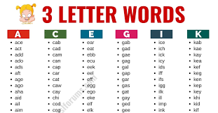 3 letter words list of 1000 three