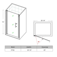 Panel Pivot Shower Doors Clear Glass