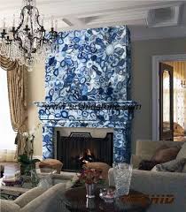 Blue Agate Semi Precious Fireplace