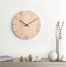 12 Wood Wall Clock Natural Style