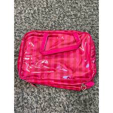 victoria s secret travel makeup bag red