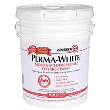 Perma White 5 Gal Mold Mildew Proof White Semi Gloss Exterior Paint