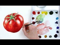 To Paint A Realistic Watercolor Tomato
