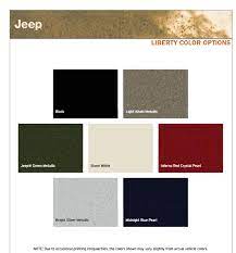 Jeep Liberty Paint Codes Color Charts