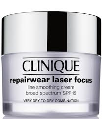 clinique 1 7 oz repairwear laser focus spf 15 line smoothing cream very dry to dry combination