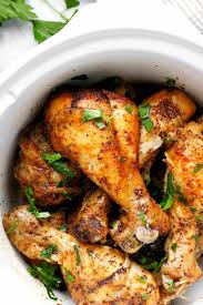 Thawed chicken drumsticks should bake at an oven setting of 400 degrees fahrenheit for 35 to 40 minutes, and frozen drumsticks should bake at 375 degrees fahrenheit for 55 to 60 minutes. Crock Pot Chicken Legs Recipe 5 Minutes To Prep The Anthony Kitchen