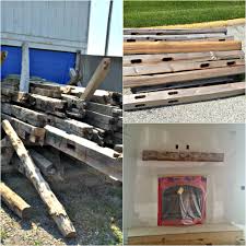 build a mantel out of an old barn beam