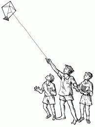 Small boy flying a kite in the hot sun kid like artwork. Kite Flying Coloring Pages Coloring Home