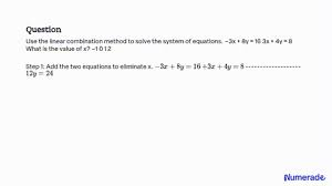 Use The Linear Combination Method To