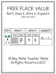 Free Place Value Roll It Draw It Write It Expand It