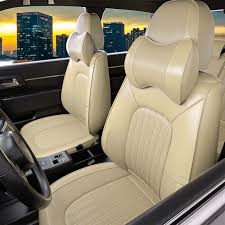 nappa leather beige car seat covers for