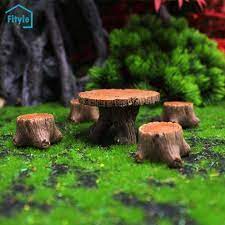 Fityle 5pcs Fairy Tree Stump Stool For
