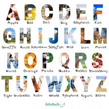 english alphabet with real objects