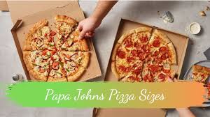 papa johns pizza sizes by design