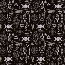 wiccan fabric wallpaper and home decor