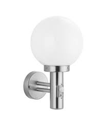 exterior glass globe wall light with