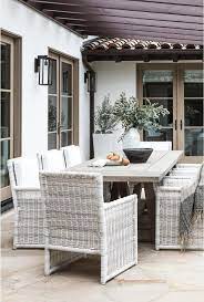 Light Gray Wicker Outdoor Dining Chairs