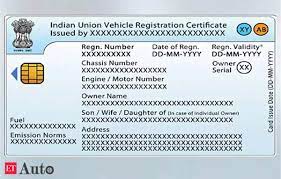 vehicle registration certificate via