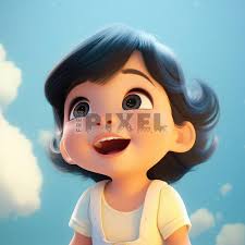 adorable baby cartoon character smiling