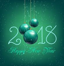New Year Poster Shiny Green Baubles Texts Decor Free Vector In Adobe