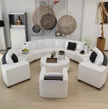 Modern Curved Round Leather Sofa Set