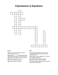 Expressions Equations Crossword Puzzle