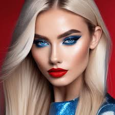 red and blue glam rock makeup playground