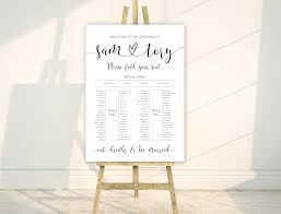 Seating Chart Table Sign Plan Poster Wedding Event