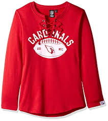 Icer Brands Nfl Arizona Cardinals Womens Fleece Sweatshirt Lace Long Sleeve Shirt Red Small