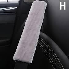 2 Pcs Soft Car Seatbelt Cover Sheepskin