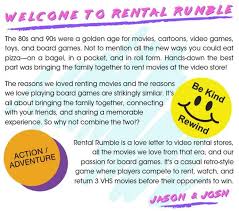 It often required walking around and around trying to pick something out. Rental Rumble Board Game Up On Kickstarter Tabletop Gaming News Tgn