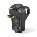 BougeRV 30 Amp RV Receptacle Plug Electrical Plug Adapter with Handle (Male Plug)
