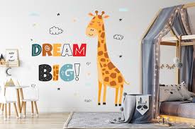 Dream Big Giraffe Nursery Wall Decal