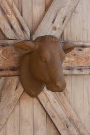 rustic stone yearling heifer cow head