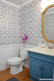 Gray Bathroom Makeover With A Wall Stencil