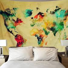 world map wall art hanging tapestry