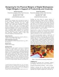 pdf fidget widgets secondary playful interactions in support of primary serious tasks