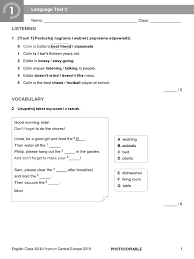 English Class A2 Testy Pdf Klasa 6 - archivetempEC - A2 - Tests - Language Test 1C | PDF | Foods