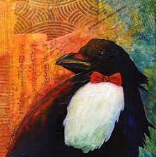 Tuxedo Crow Painting by Kerrie Hubbard - Pixels